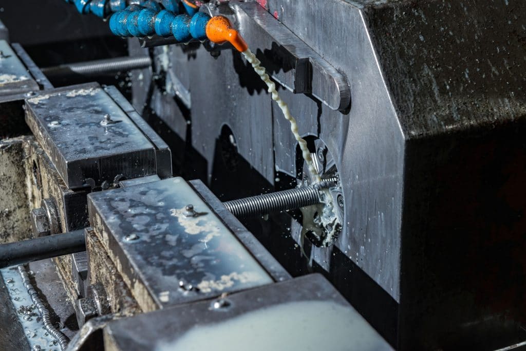 A screw threading machine used in the threading process at B.B. Price