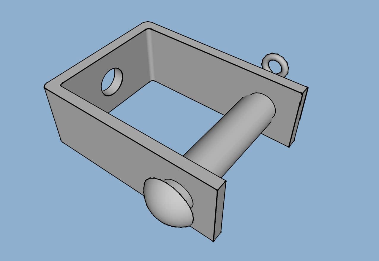 BB Price D Iron Bracket & Pin (CAD Drawing)