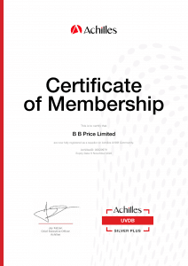 Achilles - Qualified UVDB [Silver Plus] - Certificate of Membership