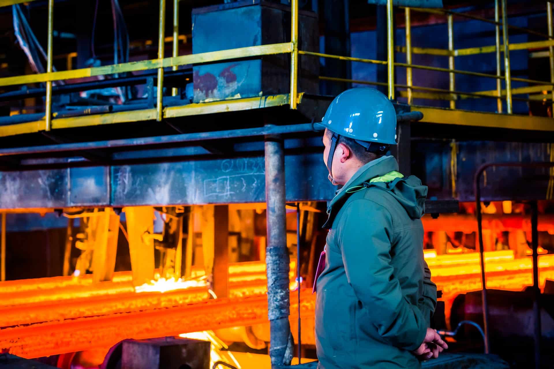 Civil Engineering Forging - warehouse with man observing forging