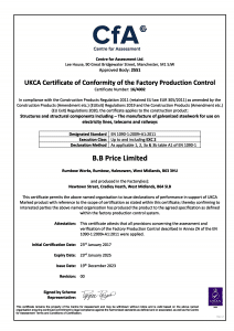 CfA - CE - Certificate of Conformity (EN 1090-1:2009+A1:2011)