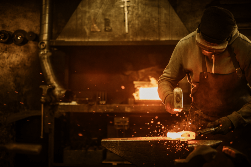 An example of the hand forging process at B.B. Price