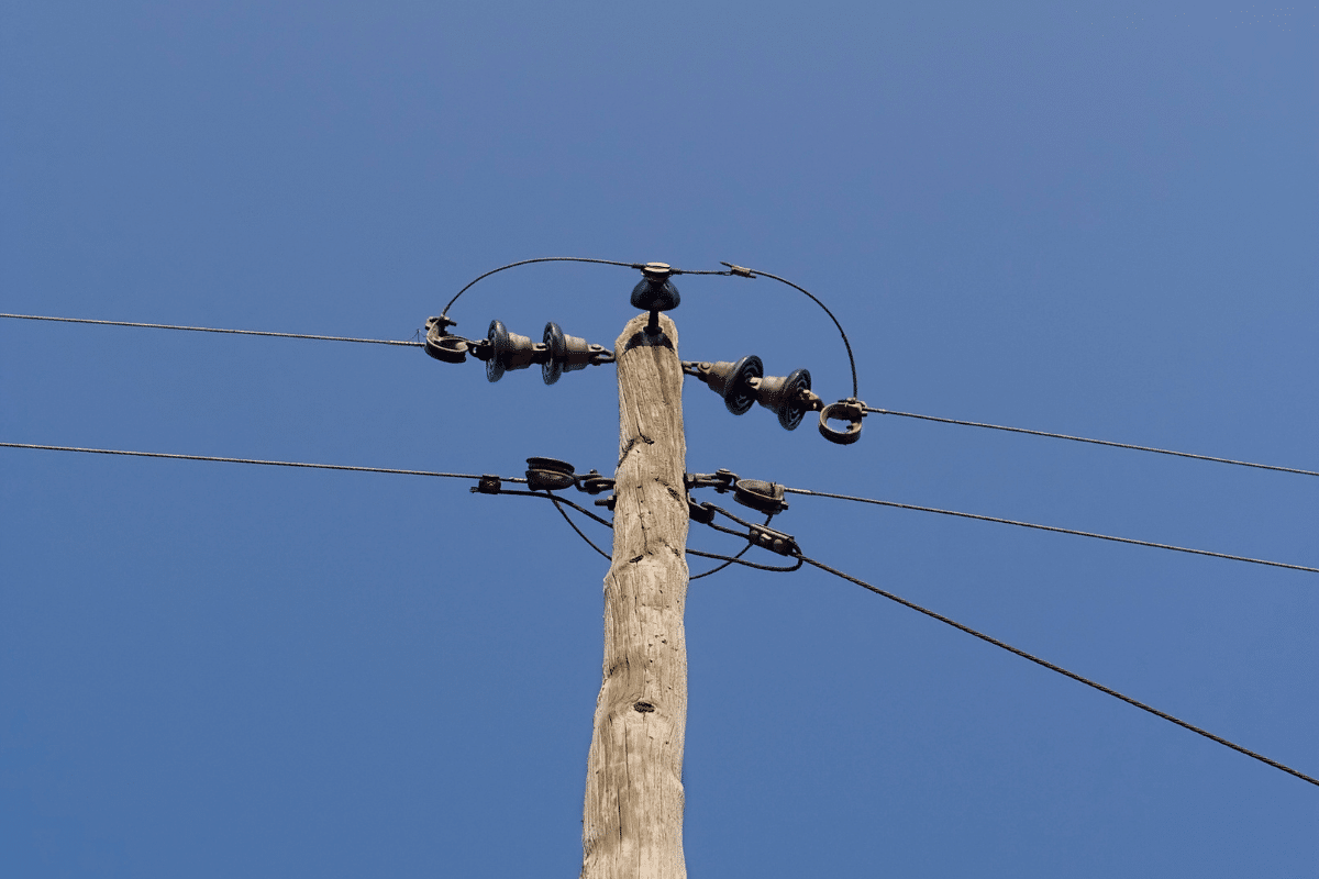 Insulator pins supplied by B.B. Price in use on an overhead power line