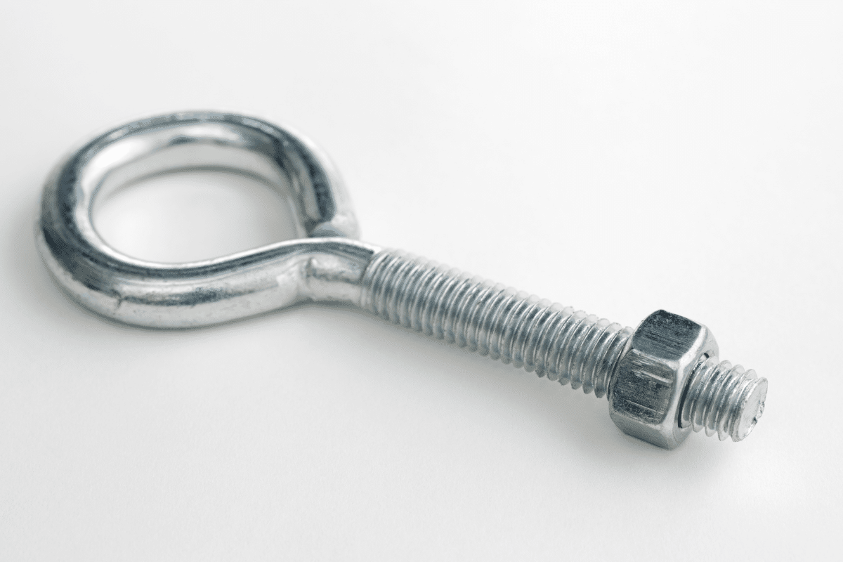 An eye bolt manufactured by B.B. Price